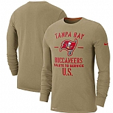 Men's Tampa Bay Buccaneers Nike Tan 2019 Salute to Service Sideline Performance Long Sleeve Shirt,baseball caps,new era cap wholesale,wholesale hats